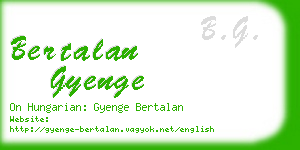 bertalan gyenge business card